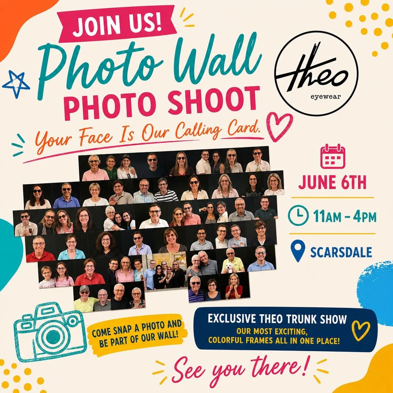 Save the date! Our annual Theo Trunk Show will be June 6th exclusively in Scarsdale. We will also be using this opportunity to take new photos for our customer appreciation wall. Please make sure to stop by between 11am and 4pm to have your photo tak