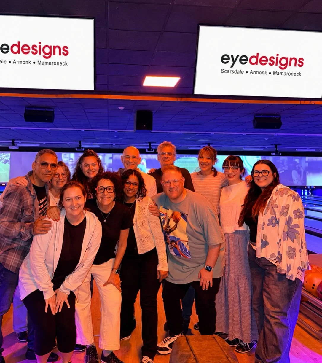 What do you get when you take the best opticians in Westchester out bowling? An average score of 85 with bumpers. We might not be the best bowlers, but we excel in other areas! #Bowlero #EyeDesignsFamily