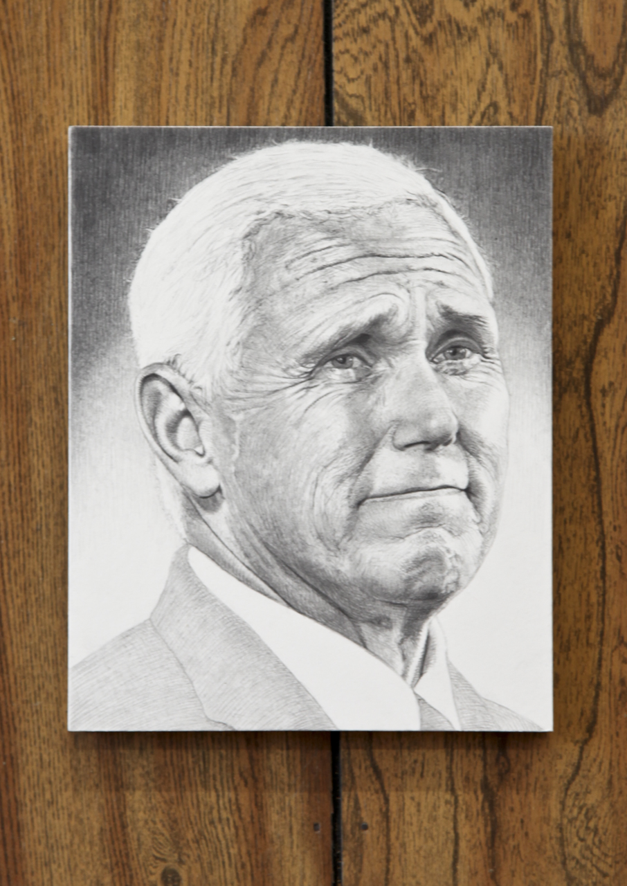 Mark Stockton, Crying Pence, Graphite on Board, 2018