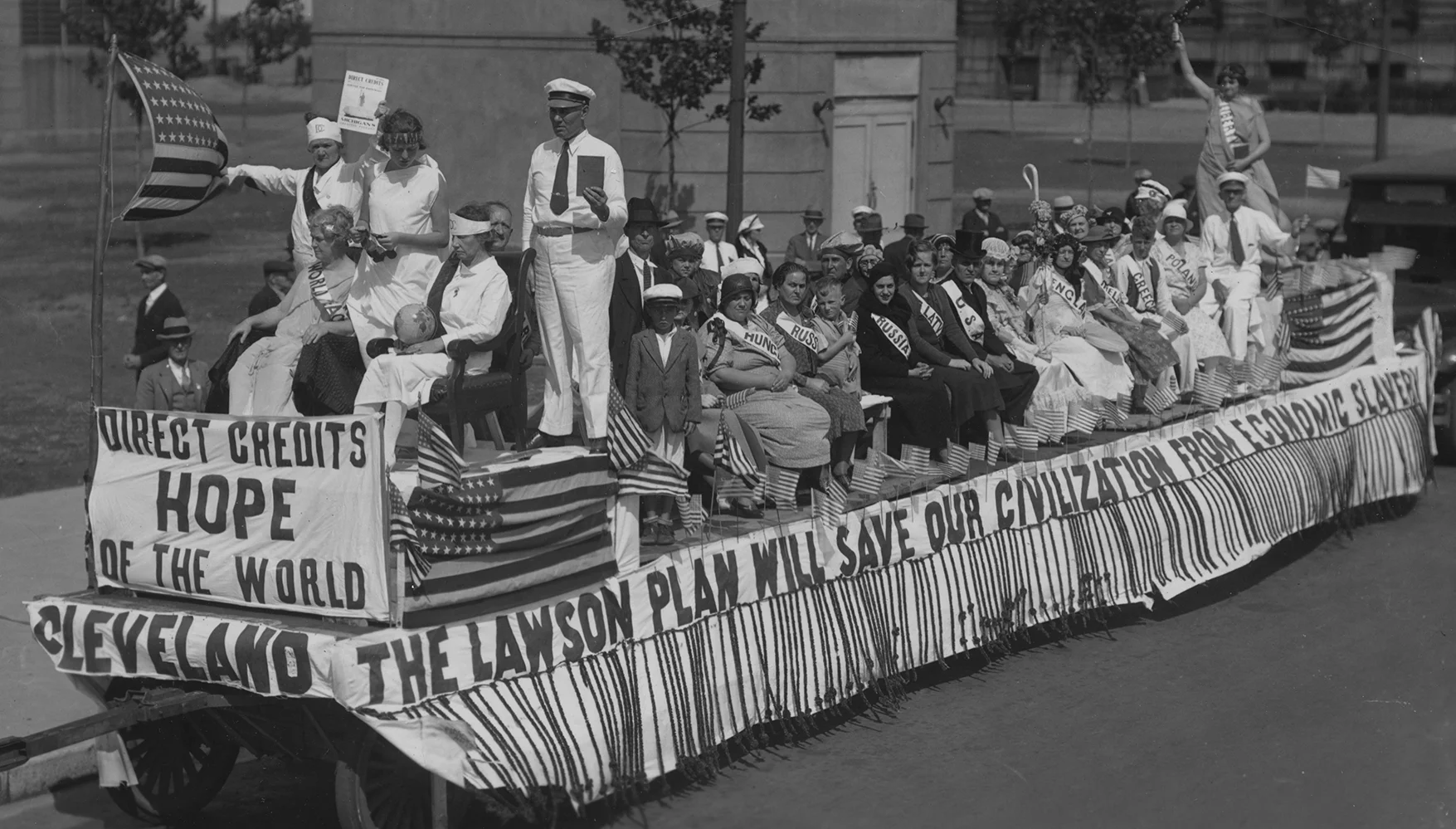 All Nations Float designed by Direct Credit's Major General Alvira Haagsma, Cleveland, OH, September 16th, 1934.