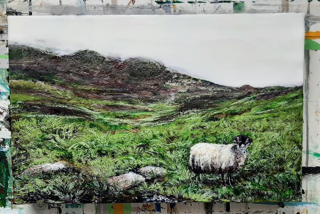 Baa-ram-ewe! 
&quot;A SHEEP ON WAY TO ROBIN HOOD'S BAY&quot;

#coasttocoastwalk #sheepofinstagram #paintingsofsheep #yorkshiresheep #encausticpainting #encausticartwork #encausticwax #artforsalebyartist