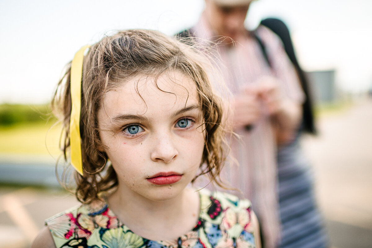 portrait of girl waiting for ice cream in Toronto 