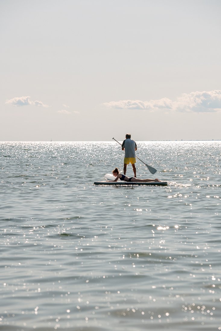 Canoeing at the beach.