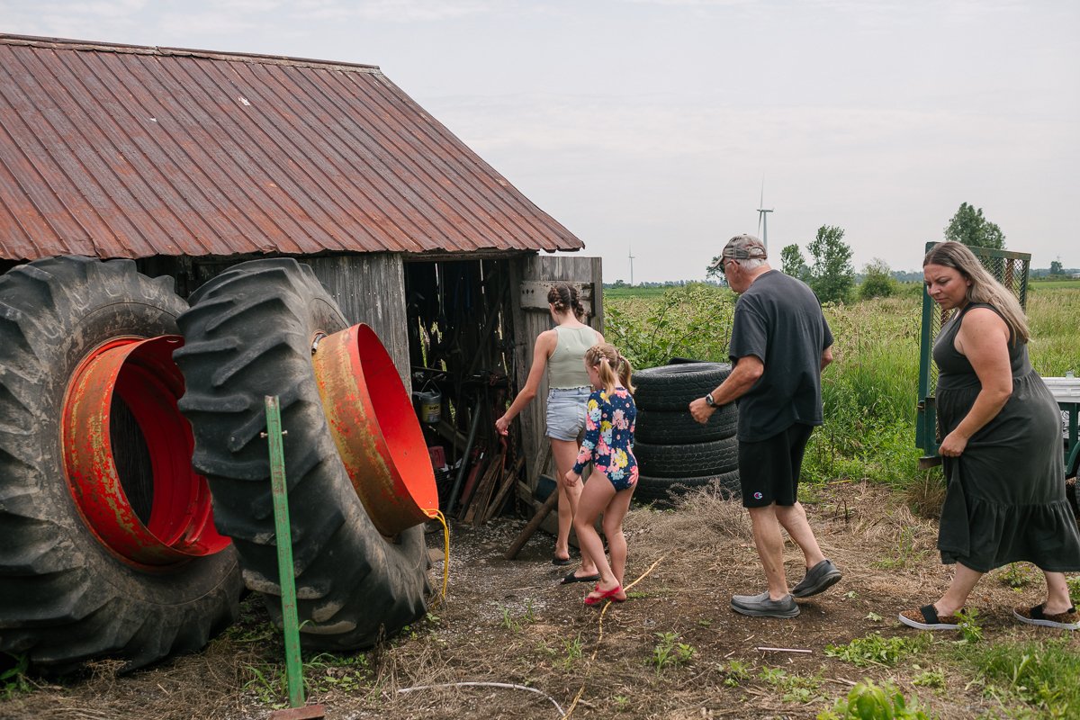 family enjoying their holiday in the cottage.