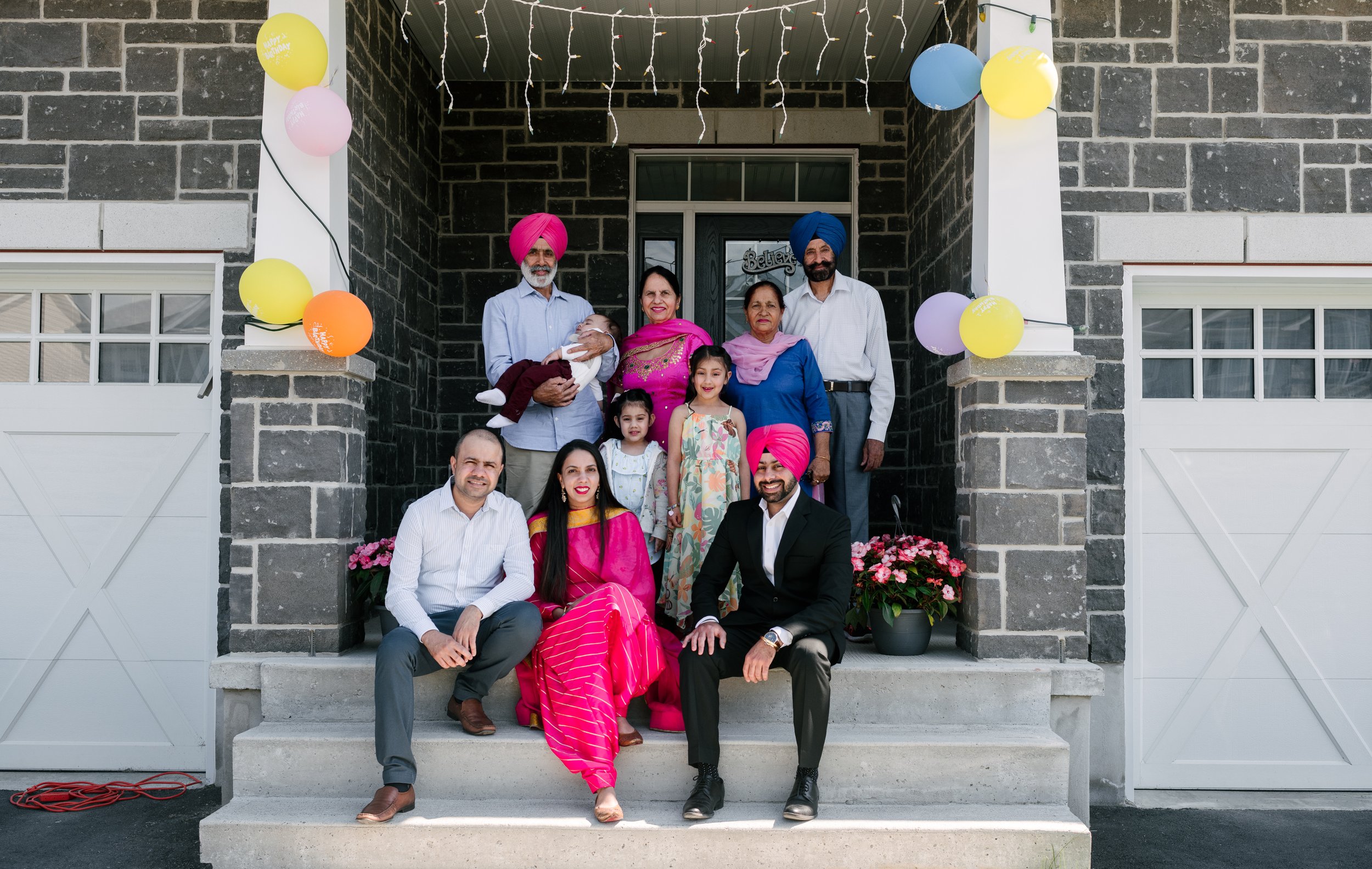 Beautiful joint sikh family in canada on the birthday celebration