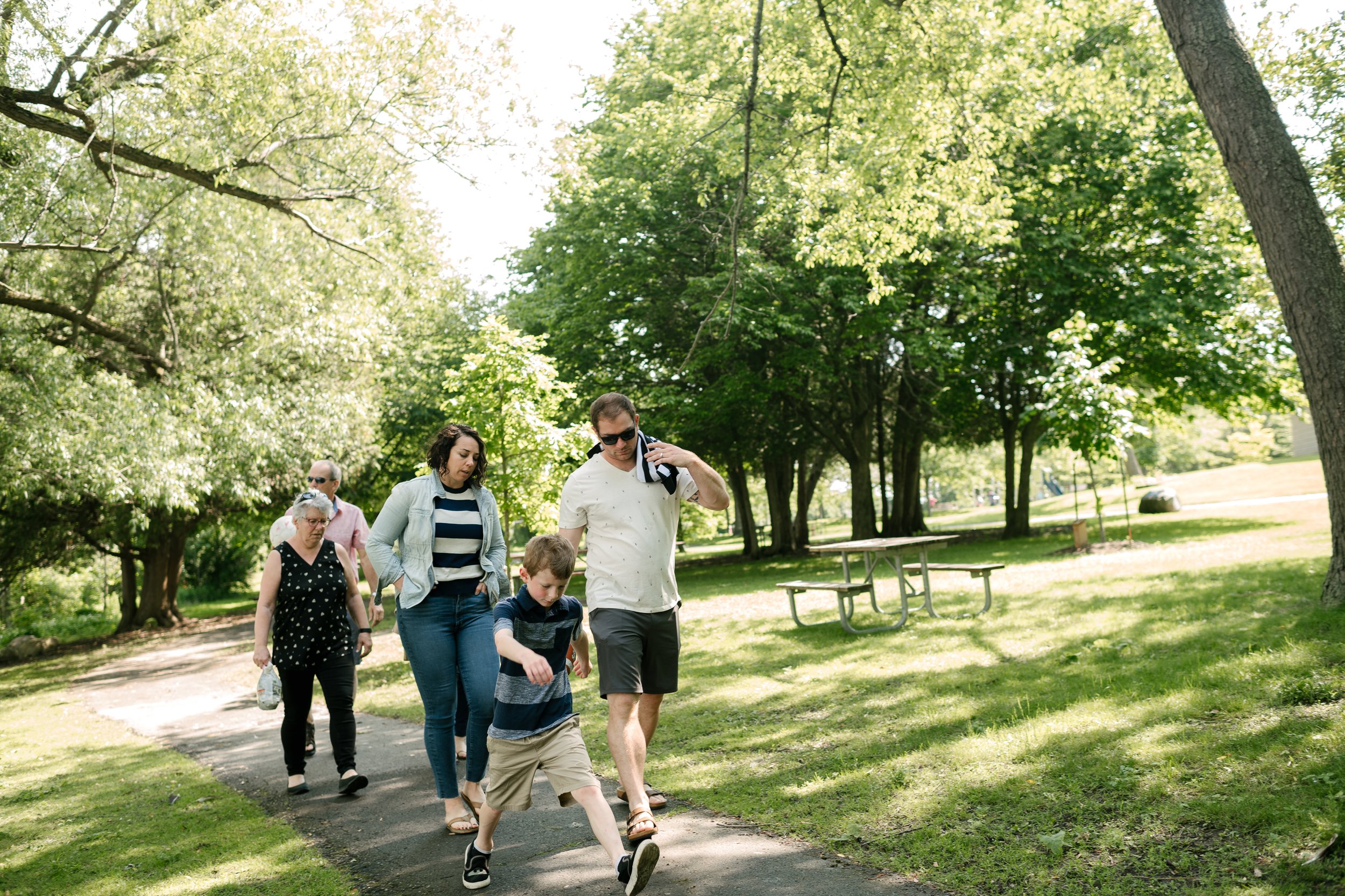 Family walking in the park