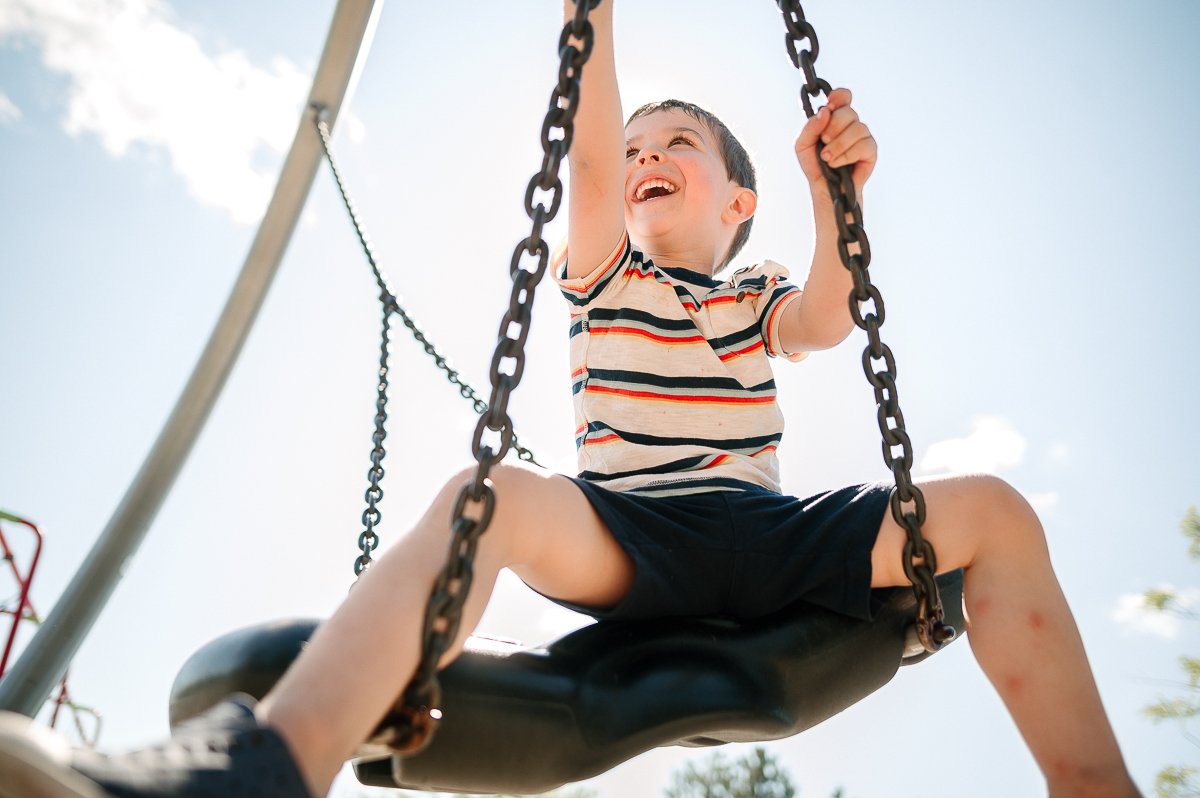 Boy playing in the park