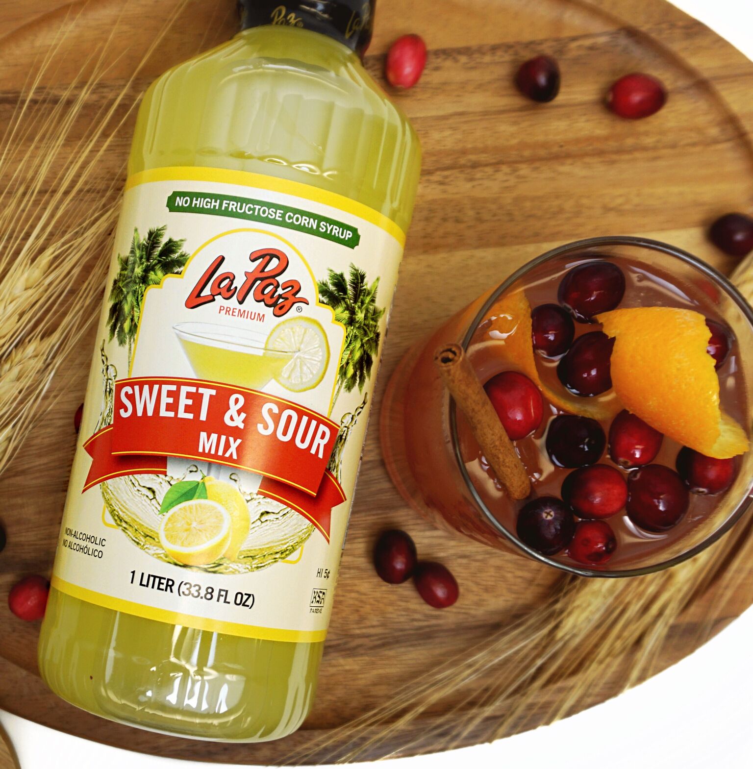 Cinnamon Cranberry Whiskey Sour