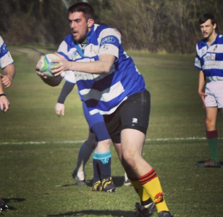 Sean Phelan playing for his local club - Racal Decca RFC