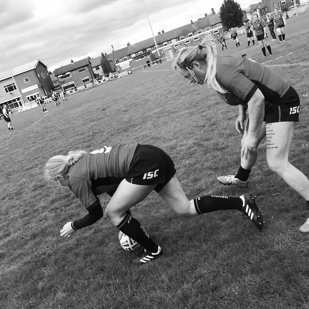 CJ Adams (Right) playing for Hull FC Ladies