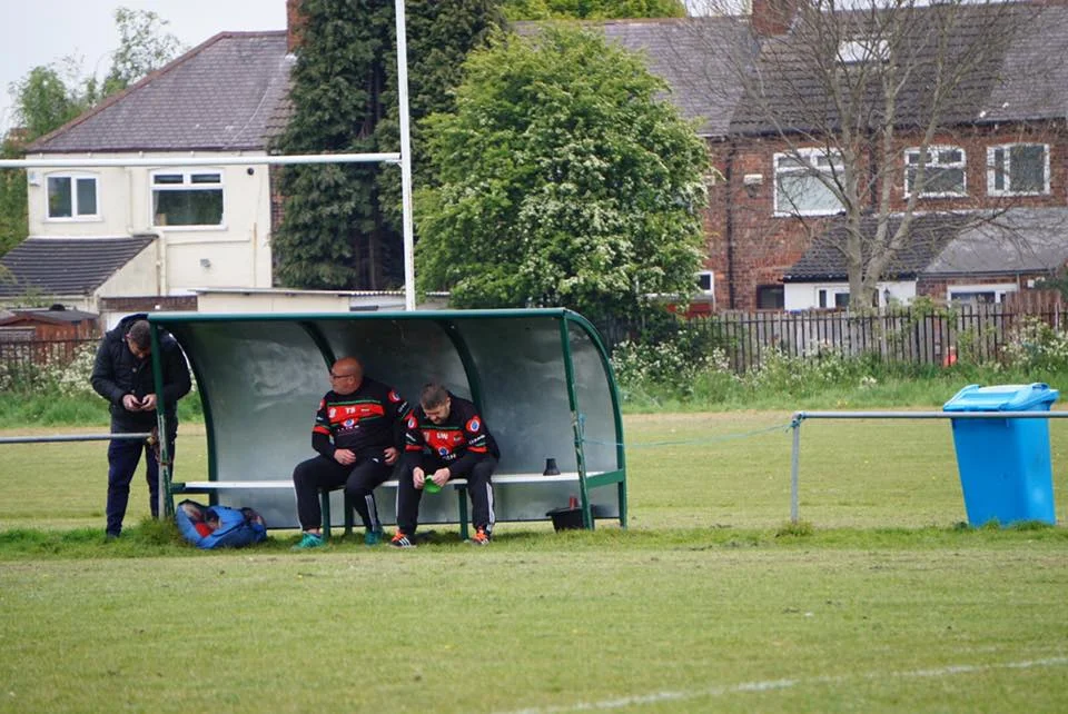Tony Spence and Dave Wray in the dugout together.