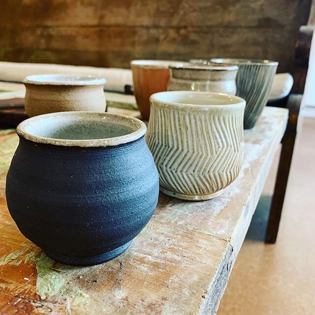 I&rsquo;m obsessed with handcrafted cups these days.  Perfect for bourbon, whiskey, wine, or anything really!!! These beauties are made by PRM artist Taran CordonHill. 
Open today until 5, Saturday 10-5 and Sunday 11-4. 
#paoliroadmercantile #support