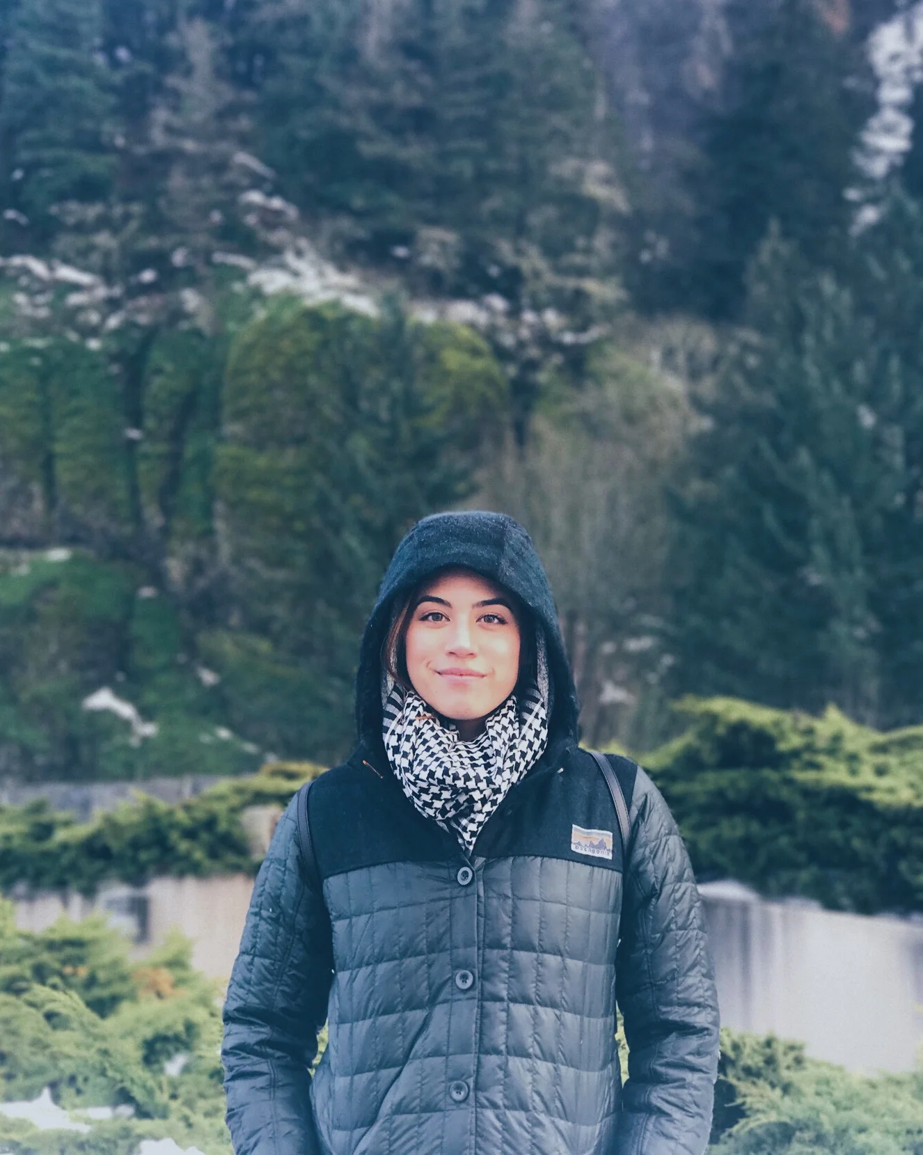 Me standing near Multnomah Falls.