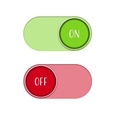 DAY #015: ON/OFF BUTTONChallenge: Design an on/off switch.Behind the Design: I just made a simple switch here using a somewhat retro font. I added the white outline to the buttons to make them really pop.