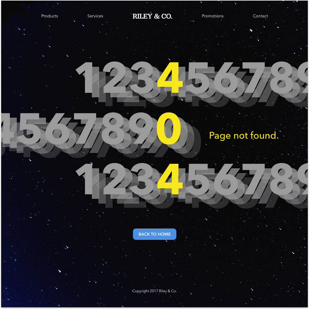 DAY #008: 404 PAGEChallenge: Design a 404 page.Behind the Design: For this challenge, I chose to design a 404 page for desktop. I used a photo of the night sky for the background, choosing bright yellow and blue as accent colors as they stand out ni…