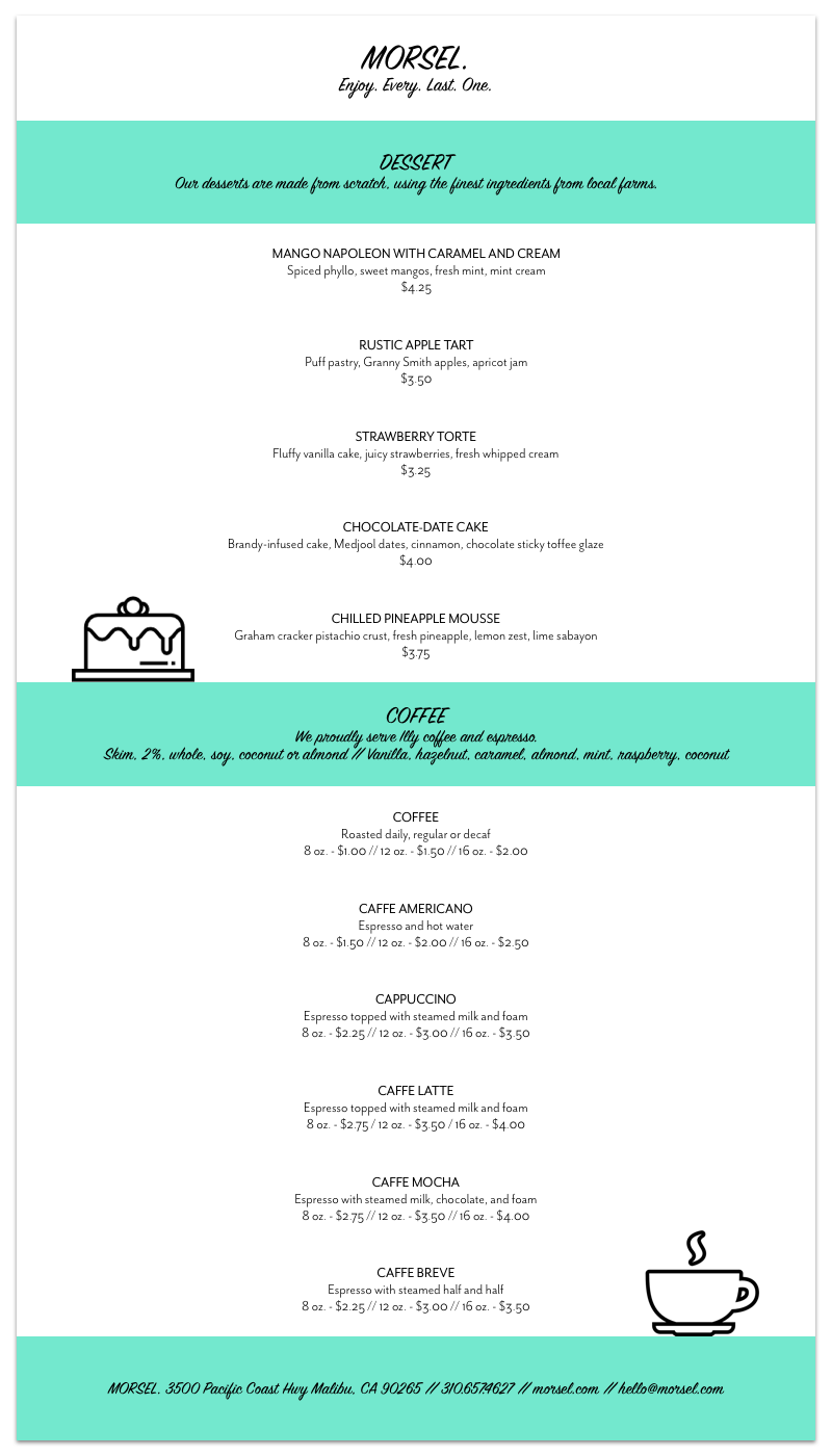 DAY #030: PRICINGThe Challenge: Design something pricing related.Behind the Design: I decided to design a small menu for this challenge. This menu would be for a small cafe that just sells coffee and desserts. I wanted the menu and branding to feel …