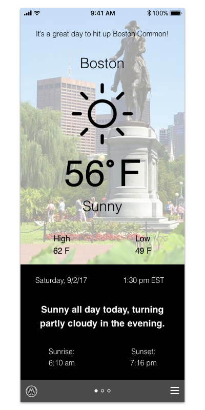 DAY #037: WEATHERThe Challenge: Design something related to weather.Behind the Design: For this challenge, I designed a user interface for a mobile weather app. I wanted to keep a sharp contrast in the design, so I used black, white and gray and red…