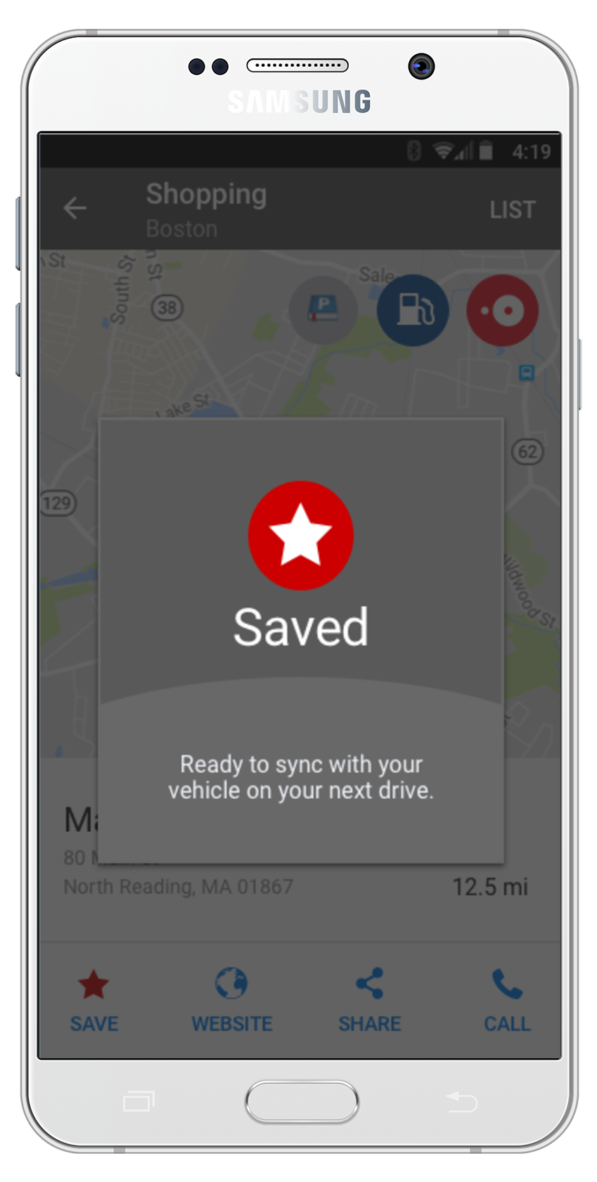 Toyota Entune Saved Screen