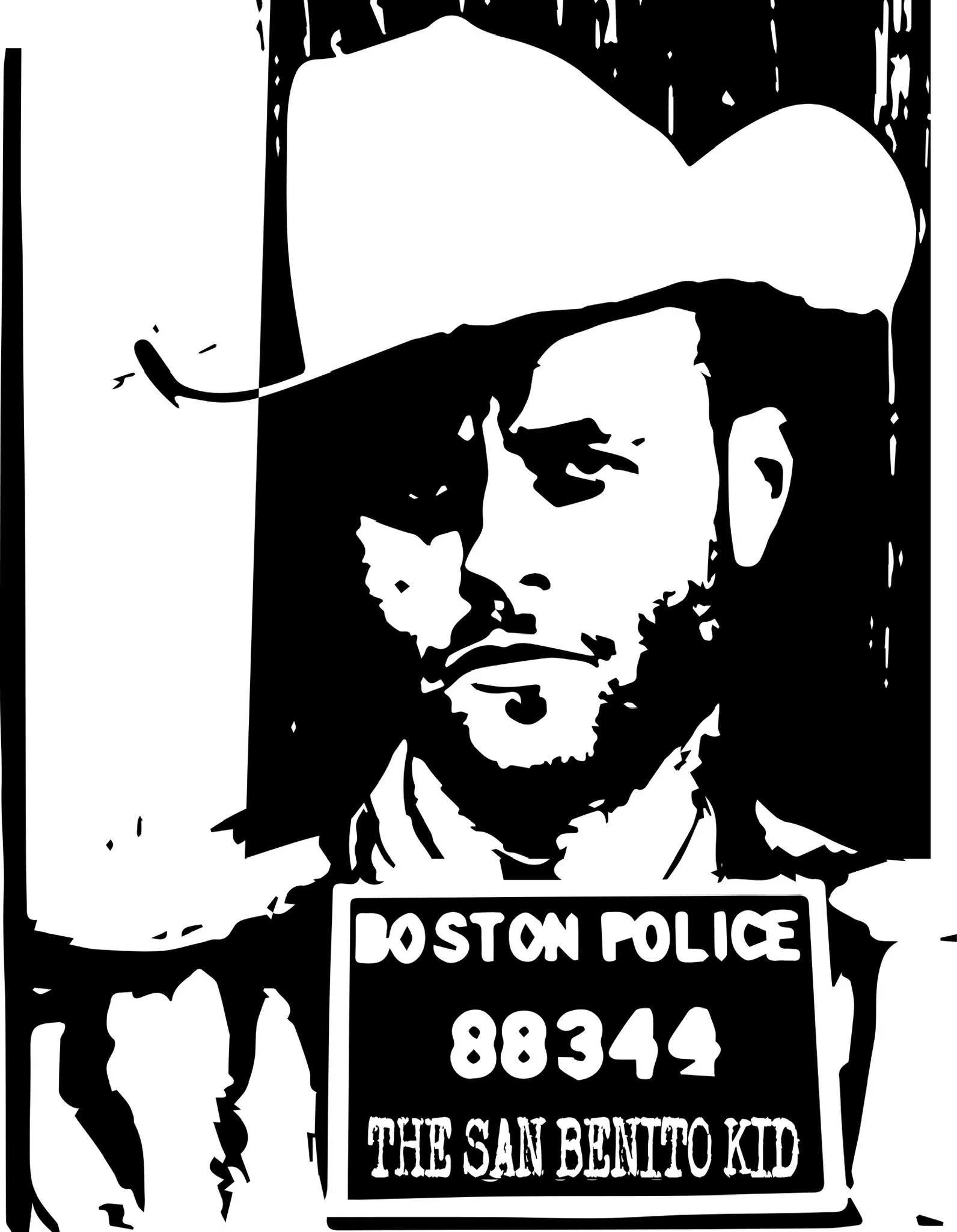 Charlie Crockett Mugshot Sticker - 3" x 4"
