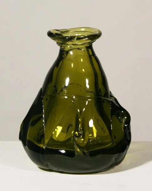 Green Vase with Prunts by Dominick Labino