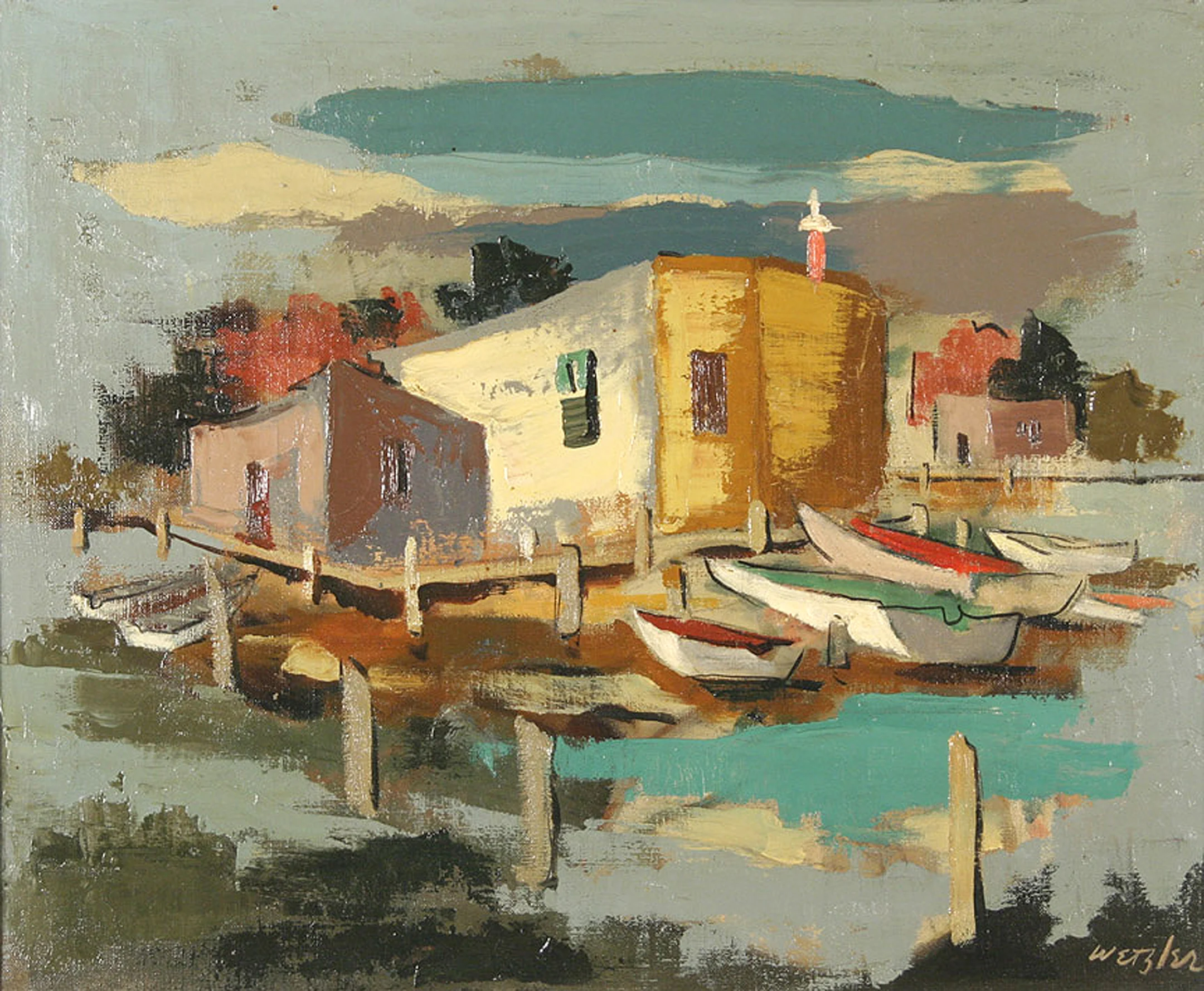 Fishing Shacks by Jean Wetzler