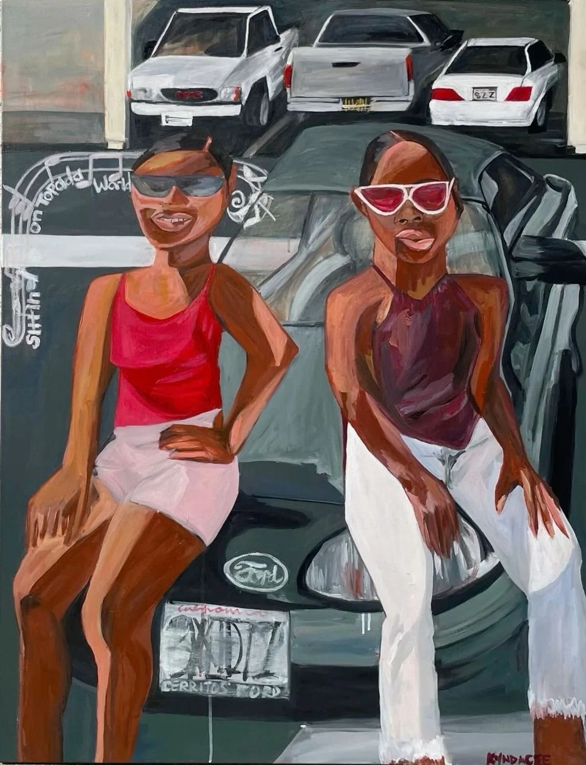 "Sittin' on top of the world" Acrylic on canvas 36x48 inches 2024 $2,500