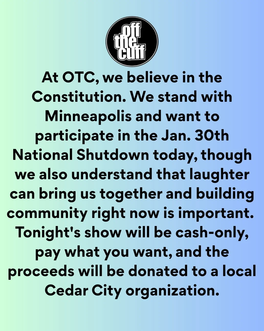 For tonight's performance: