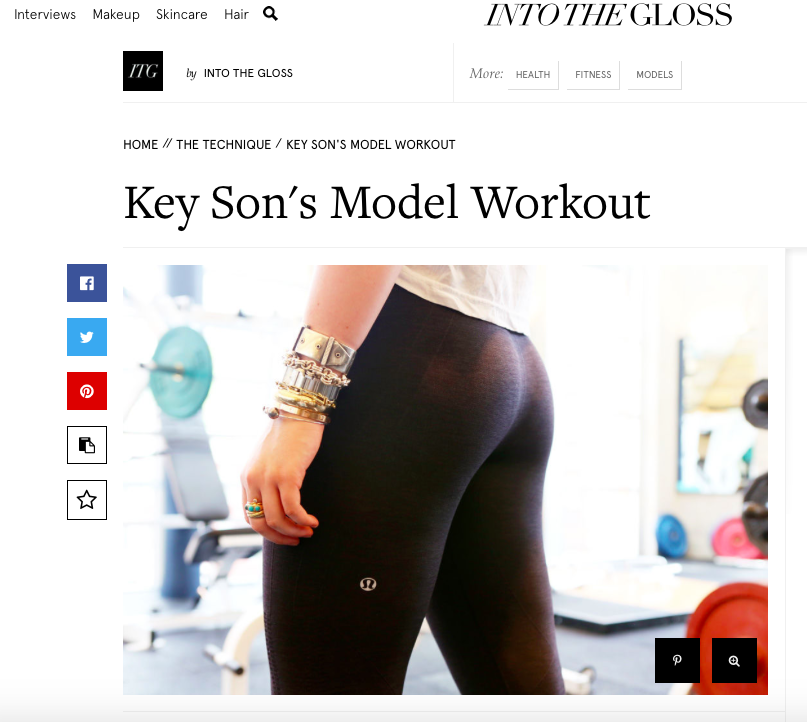 Into The Gloss, Key Son's Model Workout, 2013