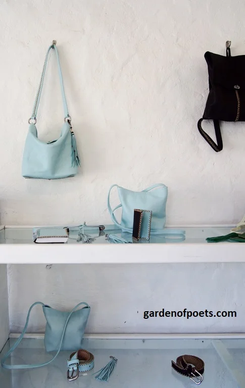 The handmade leather designs of Annalea Mills in her studio shop, English Harbour, Antigua. Photo by Jennifer Ritchie.