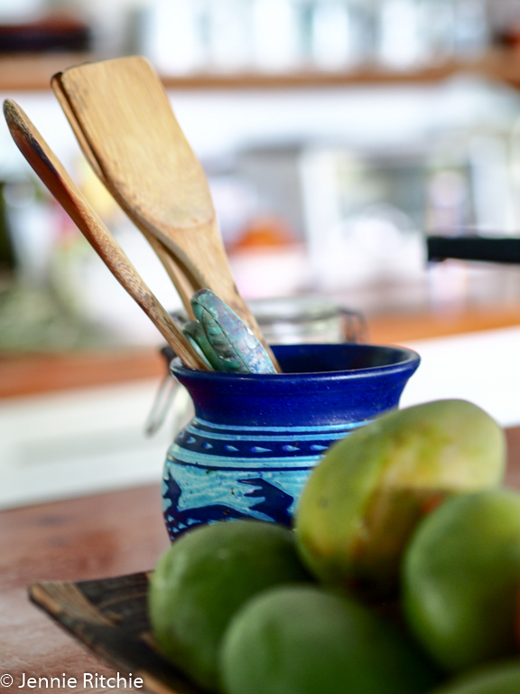Nancy Nicholson handmade ceramics in her Caribbean home. Photo by Jennie Ritchie.