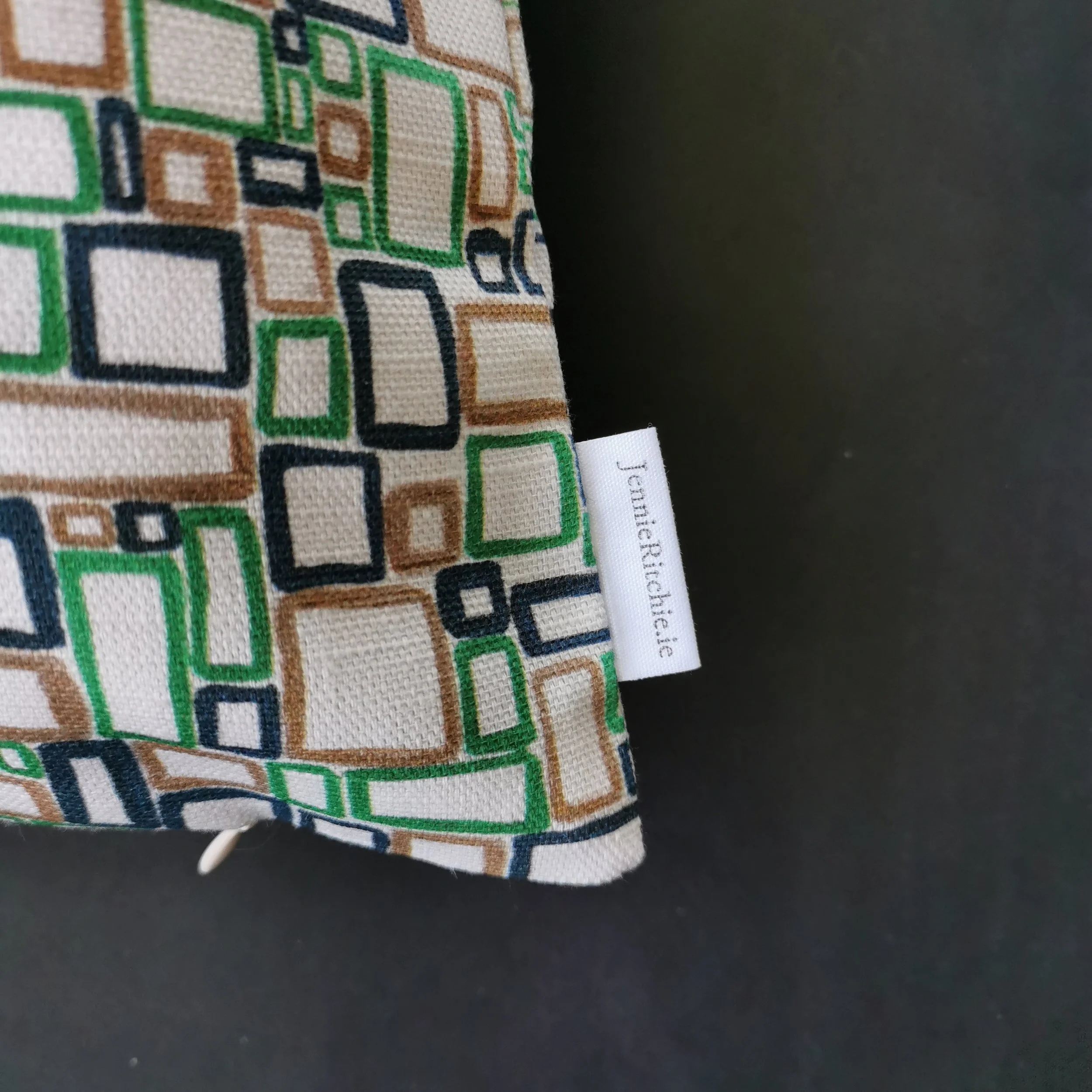 green blue gold cushion