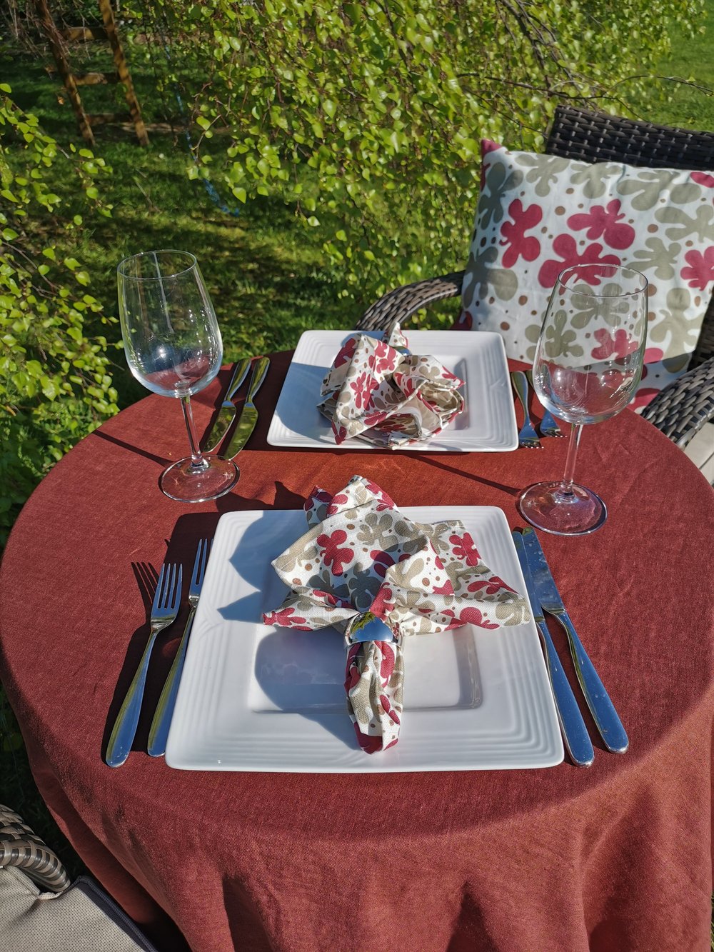 Burgundy Linen Tablecloth