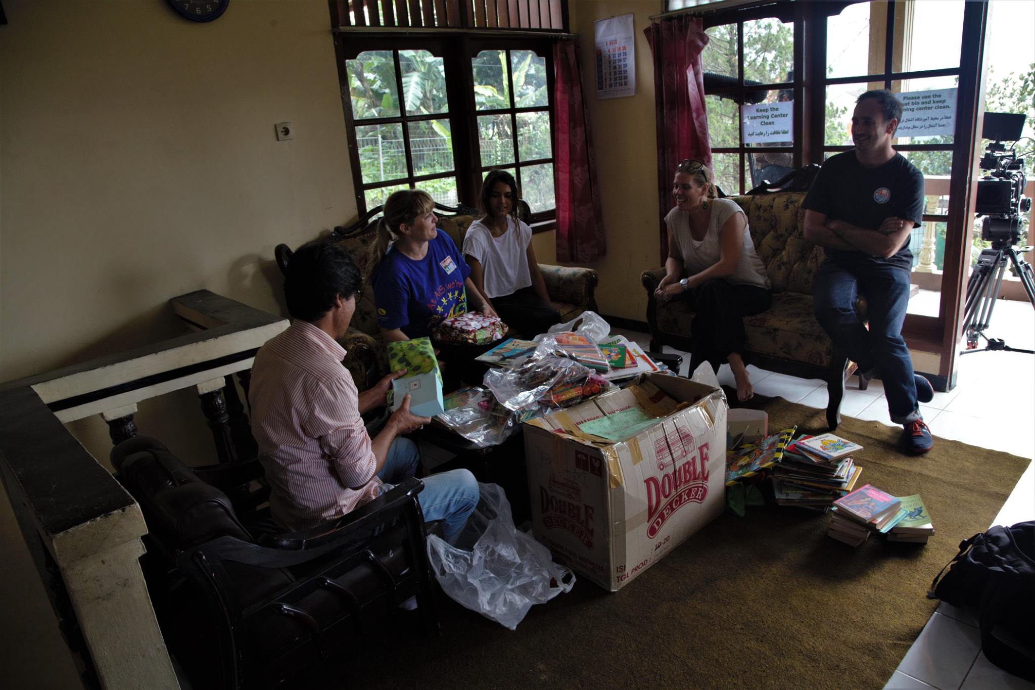 Whenever Jackie and Rachael came to Cisarua, they came with gifts for refugee students with love. We love you guys.