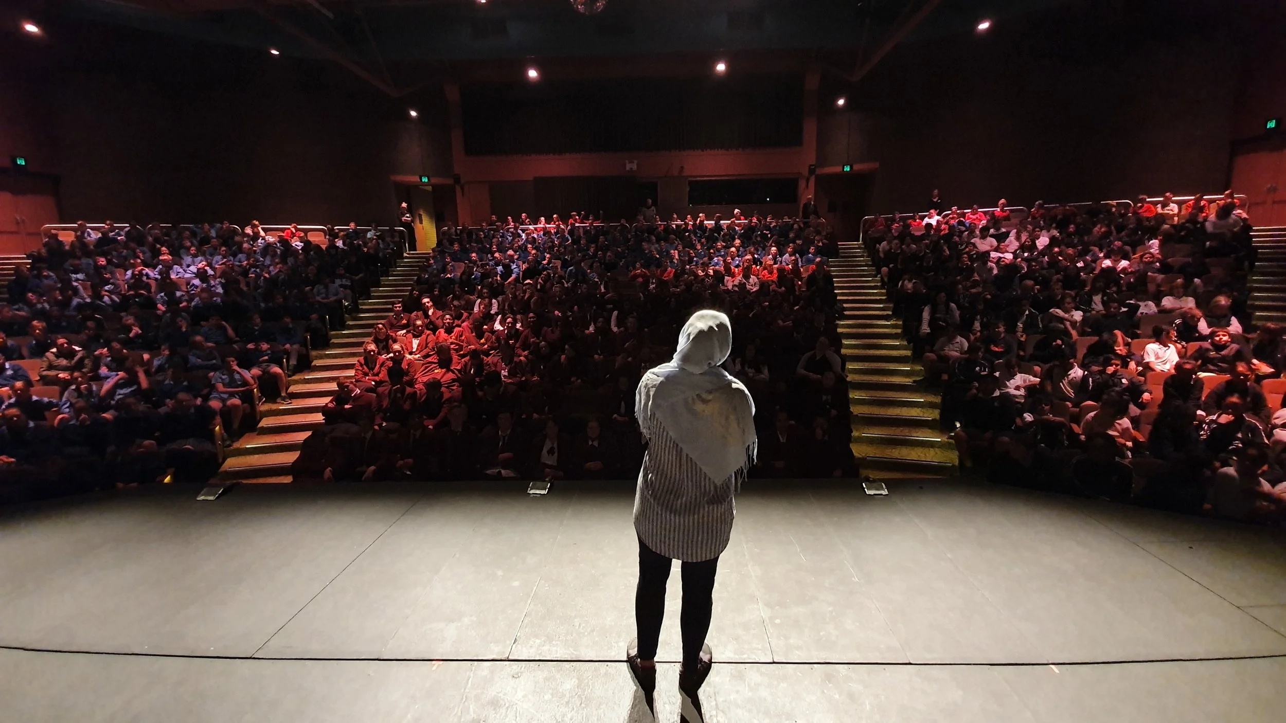 Nagina speaking to 523 school students at the Griffith Regional Theatre.jpg