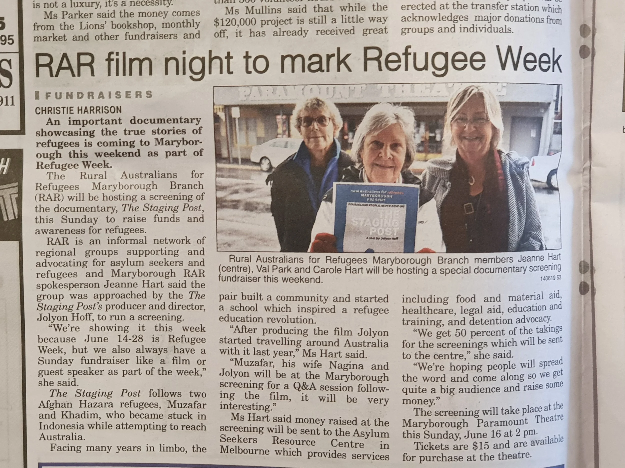 RAR and The Staging Post in the Maryborough District paper.jpg