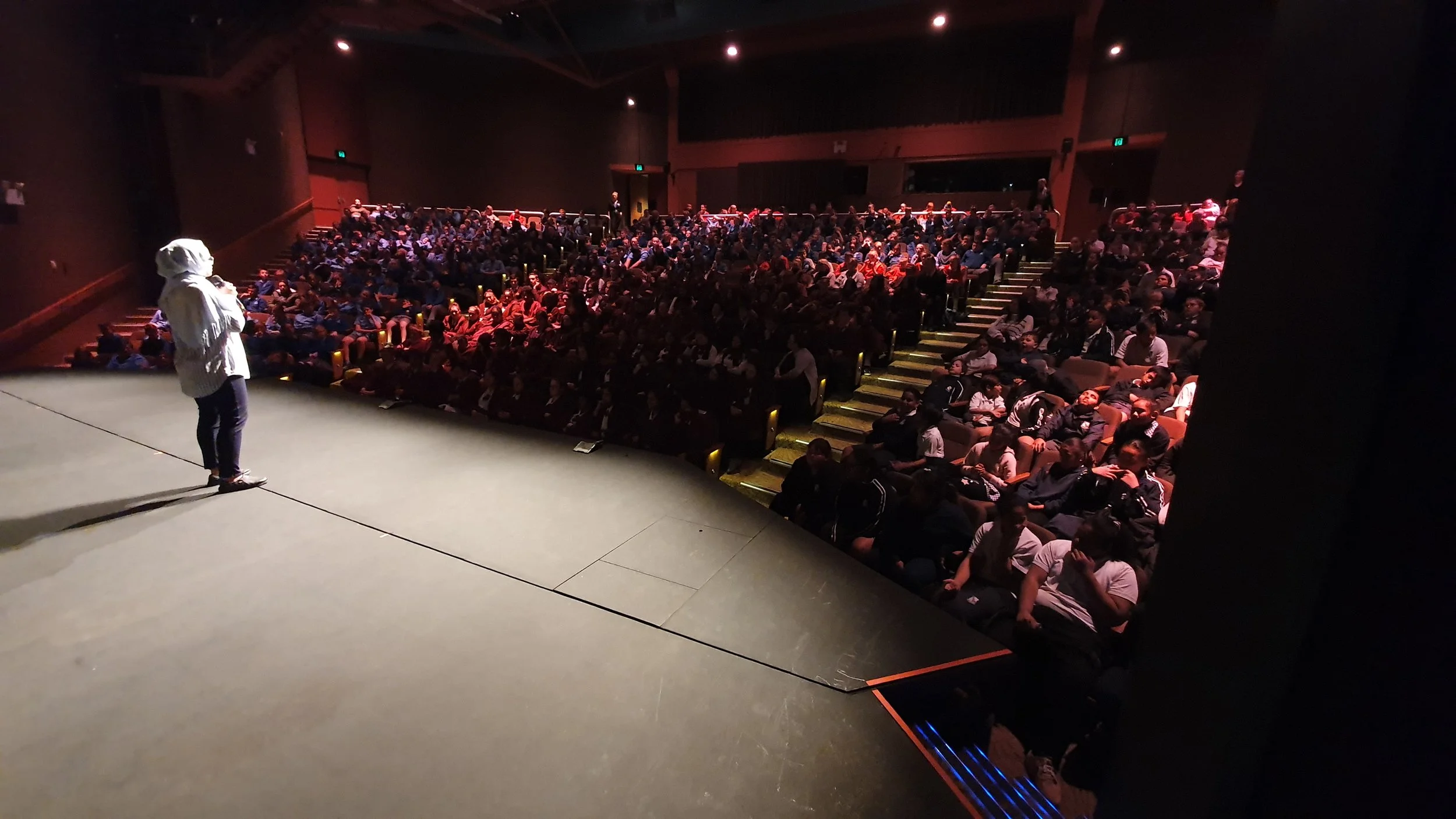 The were 523 students filling every seat at the Griffith Regional Theatre and Nagina had them listening to every word.jpg
