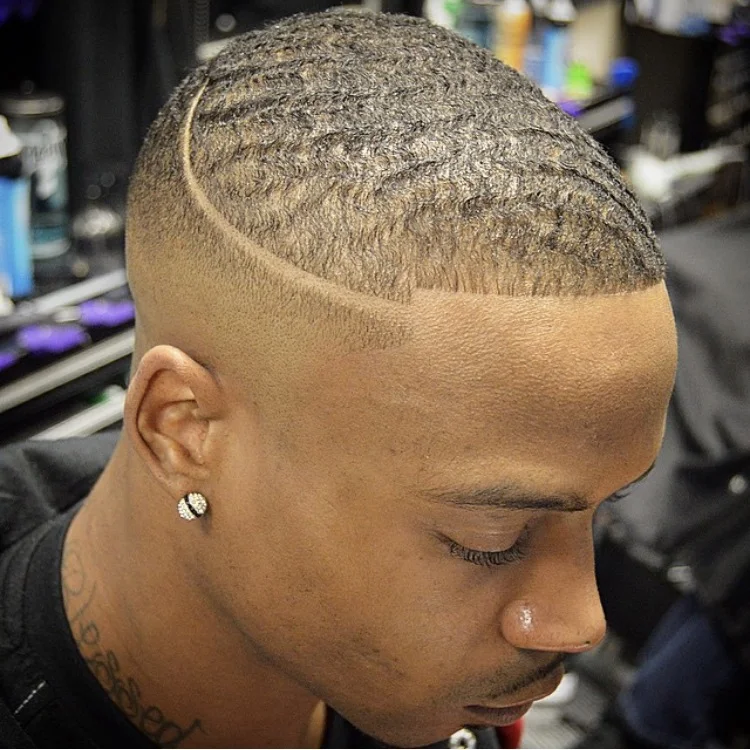 Mid-Bald Fade with design part