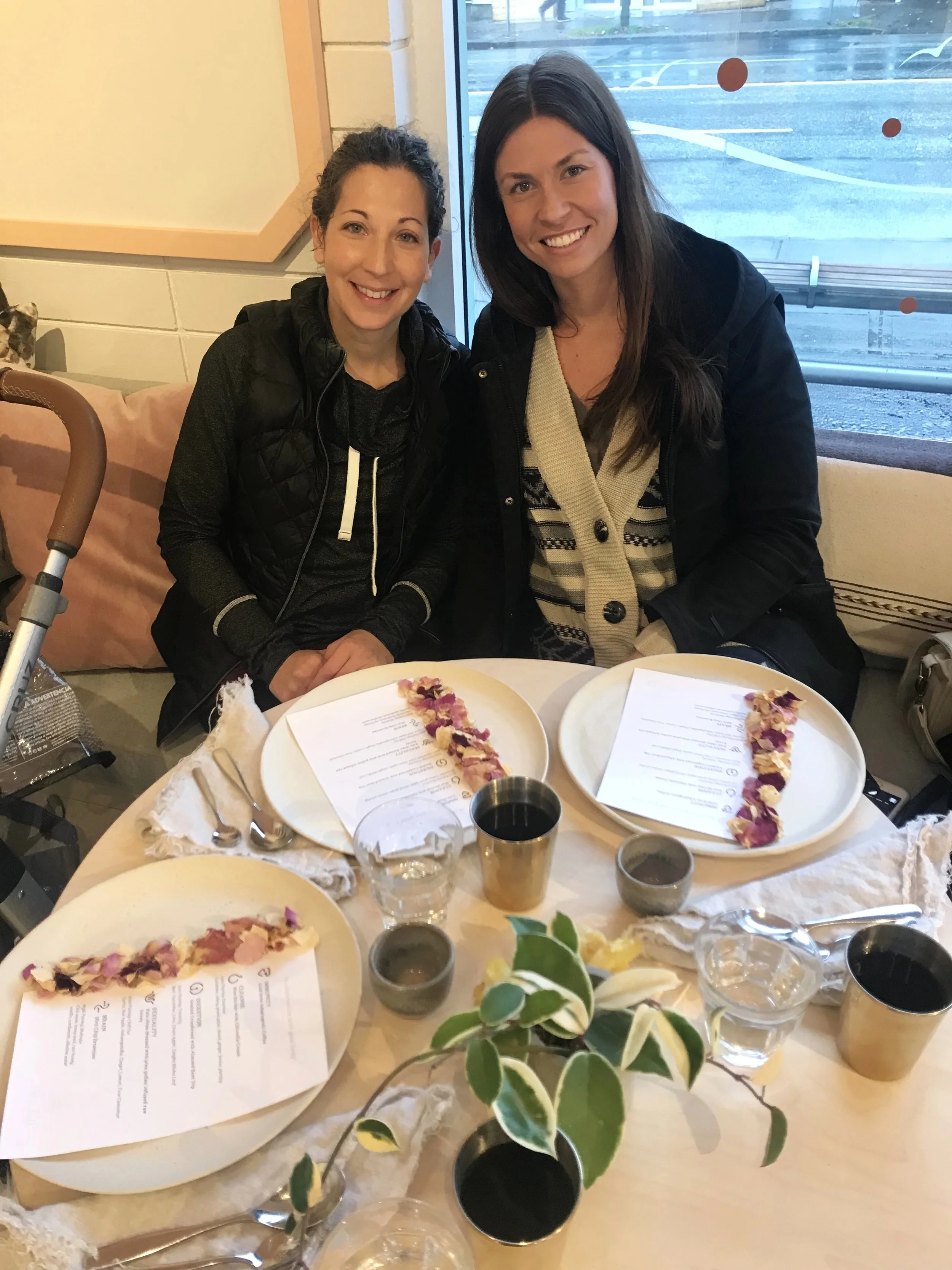Tara and I enjoying a special live breakfast filled with adaptogens