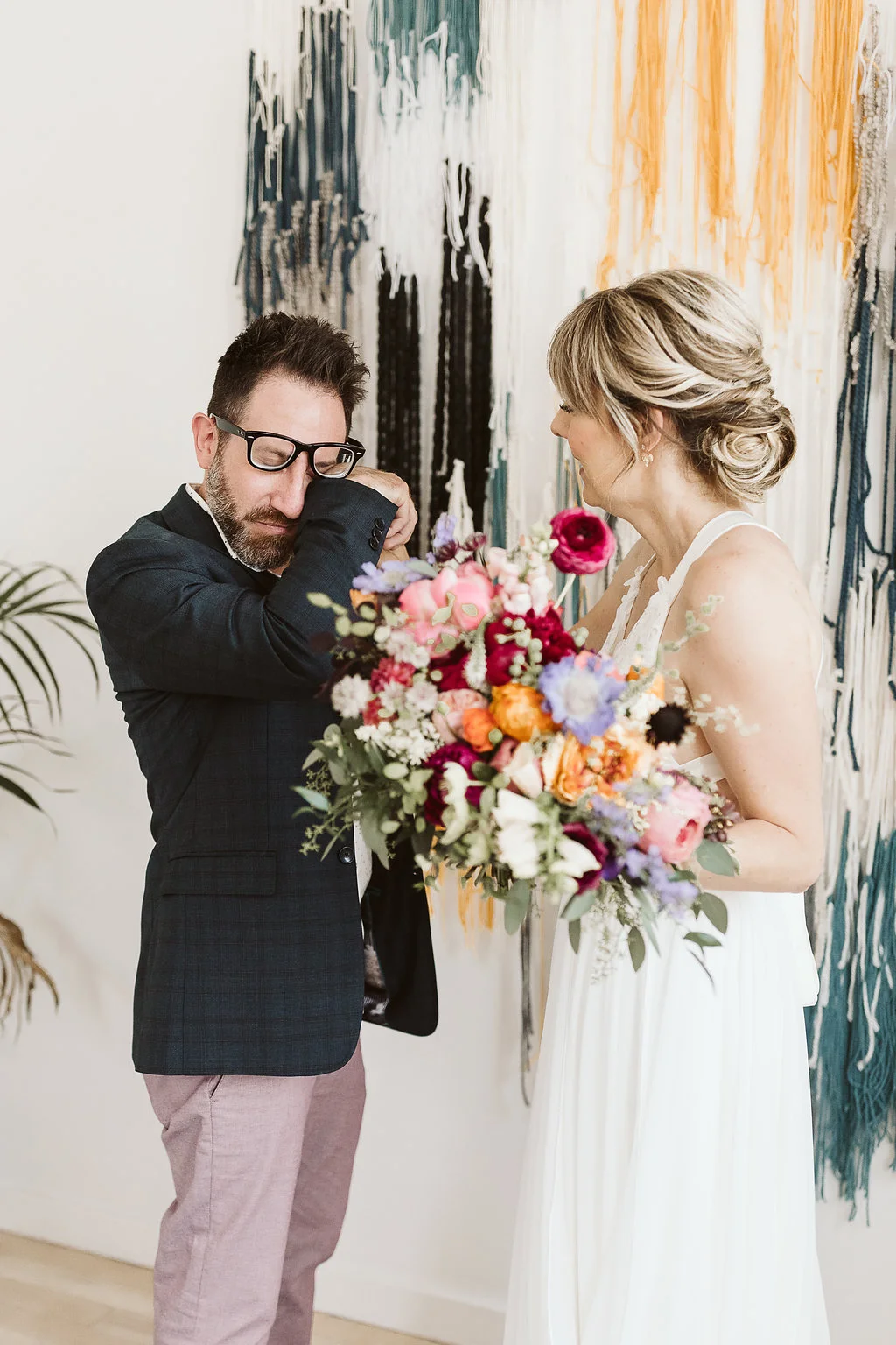 Bright and Whimsy Intimate wedding at Ruby Street, Los Angeles - Royal Bee Florals and Events - Colorful, Whimsical Bridal Bouquet