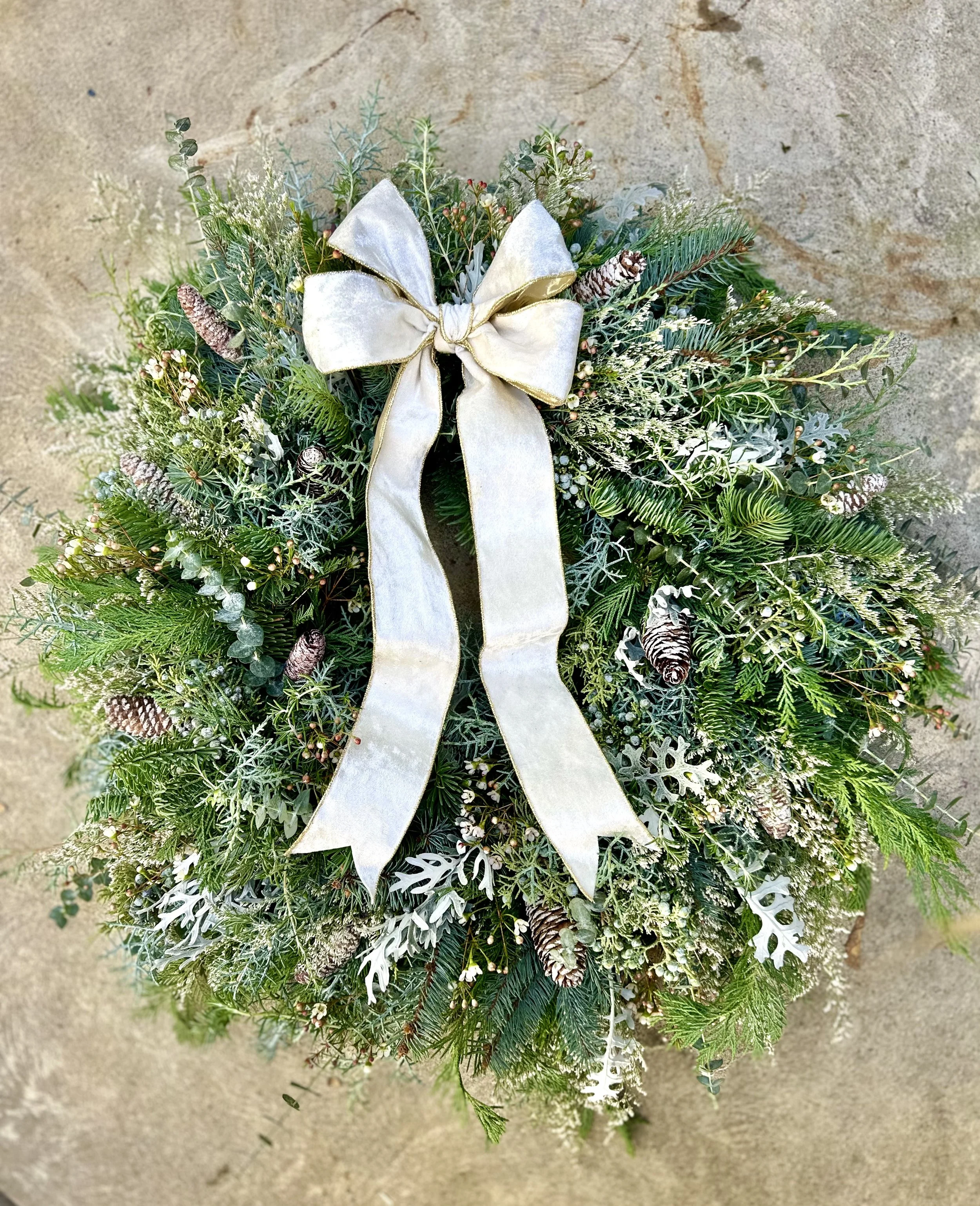 White winter custom wreath