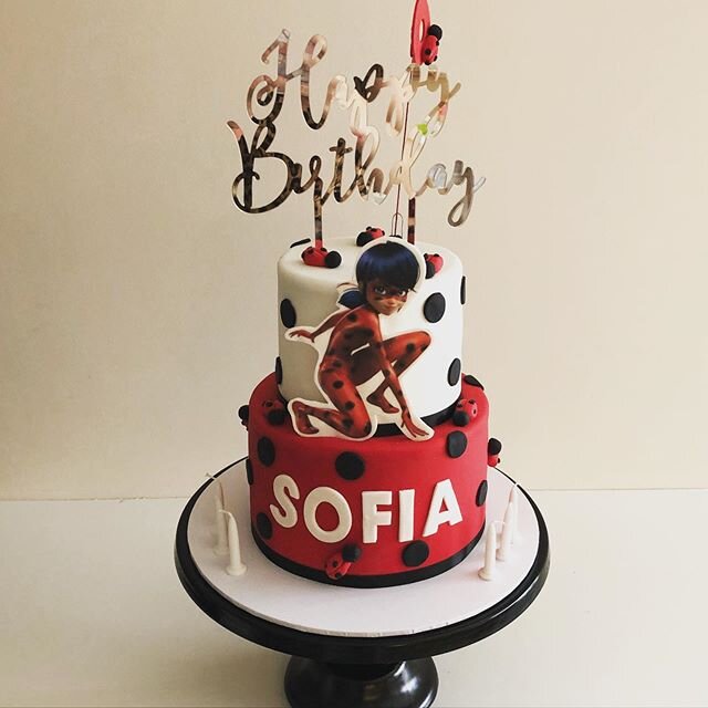 Ladybug Miraculous cake for Sofia&rsquo;s 6th Birthday! Happy Birthday gorgeous girl! #perthcakes #perthsmallbusiness #fondantcakes