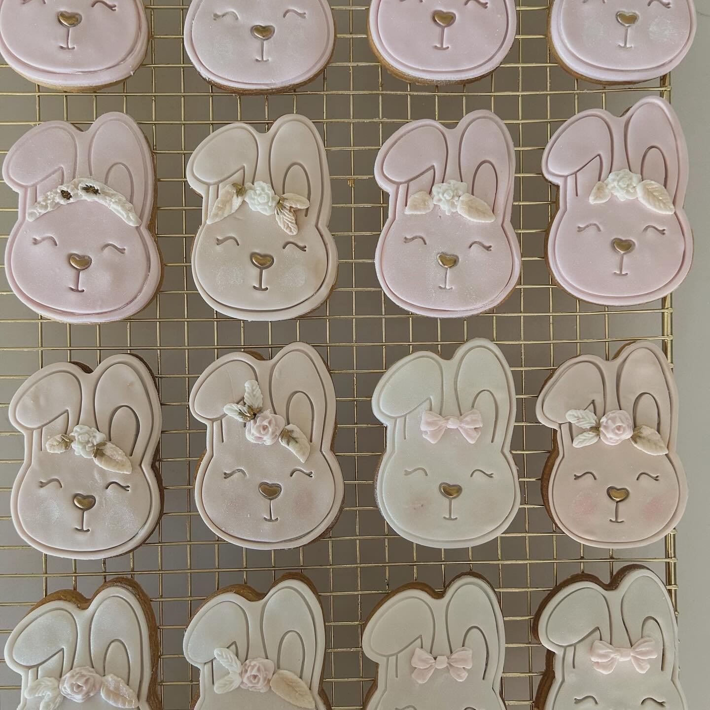 Soft muted tones for a 1st Birthday! 🐰 🐰 🐰 #bunny #perthcookies #sugarcookiesperth #sugarcookies #cookies #bunnycookies #corporatecookies
