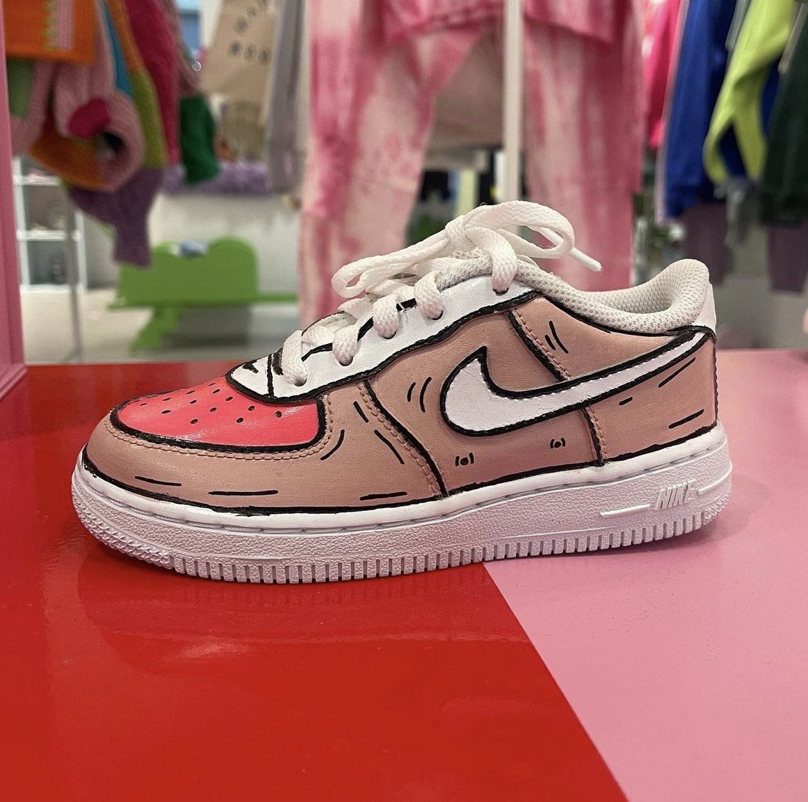Nike Black Air Forces Cartoon  Painted shoes diy, Custom sneakers diy, Diy  shoes