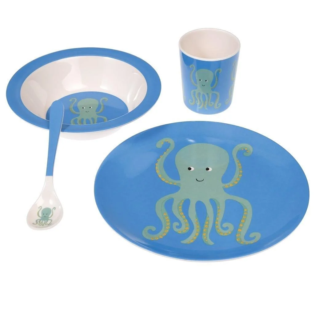 Colourful Creatures Children's Melamine Set octopus.jpg