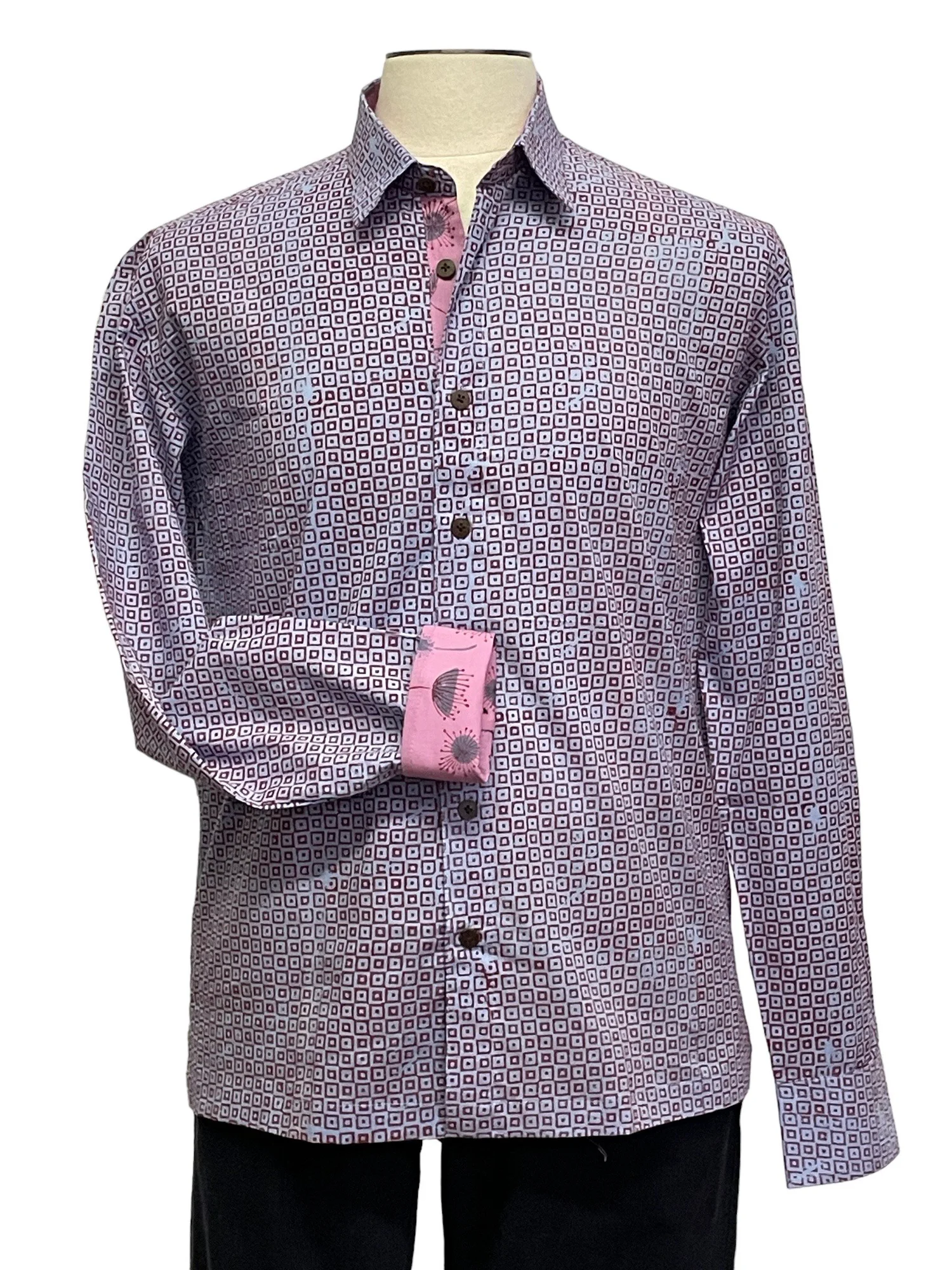 square squared powder blue & red  Juli Raja