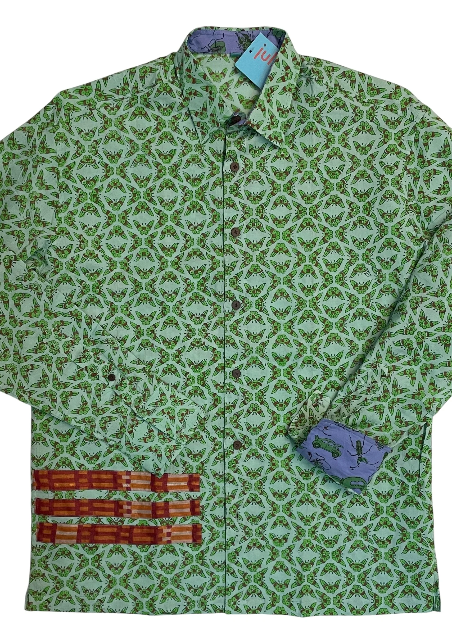 moth mint and green w/rusy window pane 3 dash   42-X Large