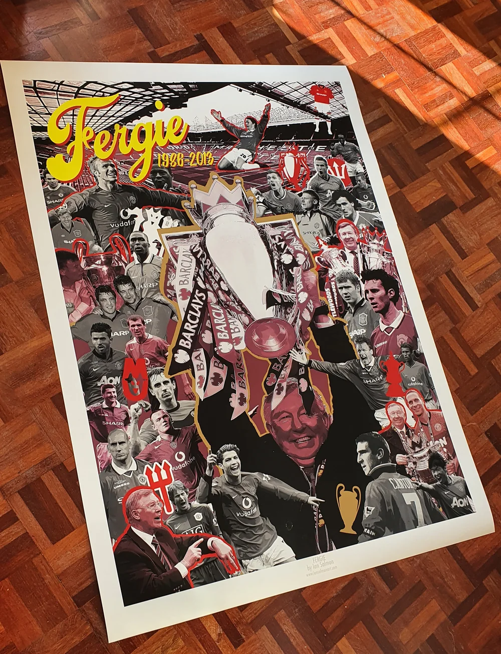 Impact Art Créé Et Signé Par Alex Ferguson - Encadré Rouge - Memorablie Framers