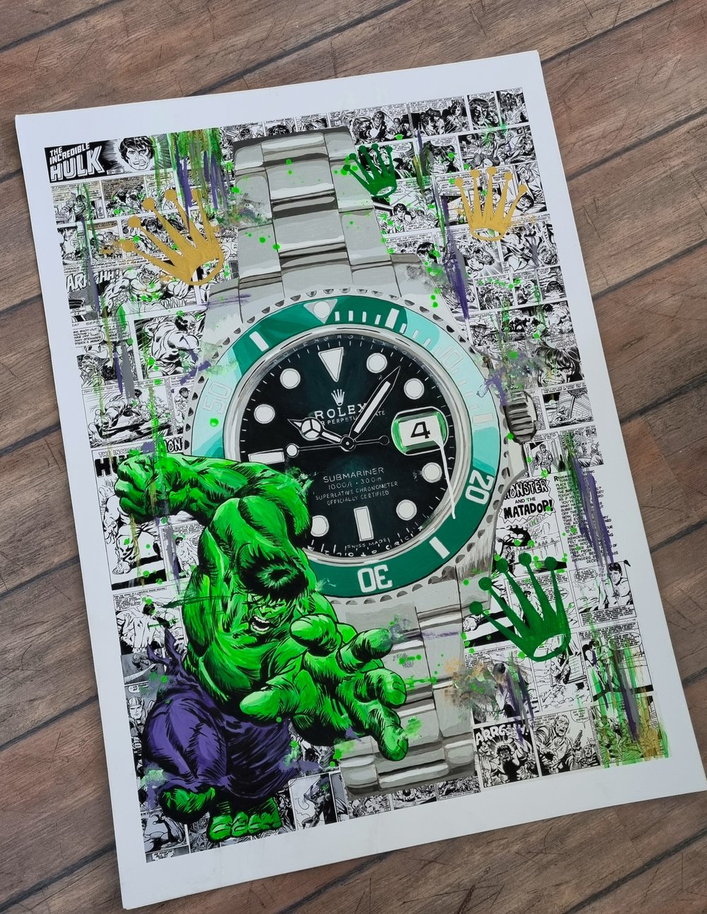 Rolex Submariner Hulk - Limited Edition print. Rolex Submariner