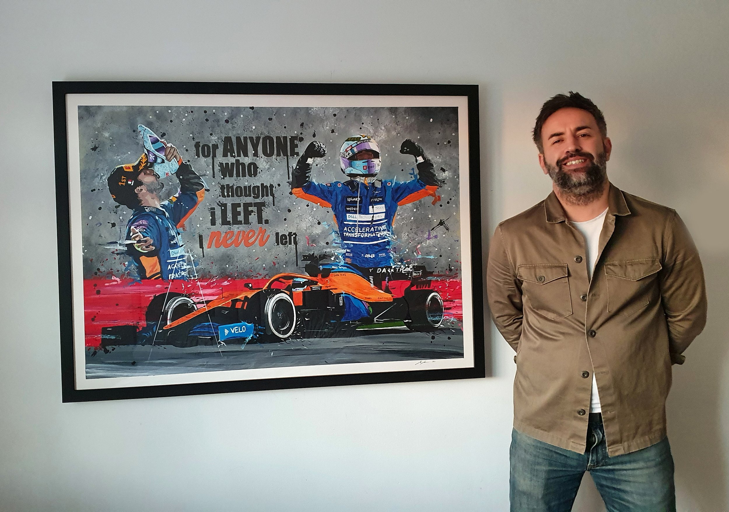 Ian Salmon Art - Daniel Ricciardo Formula One F1 Monza - Painting - Limited Edition print - Wall Artwork Poster - Framed 0.jpg