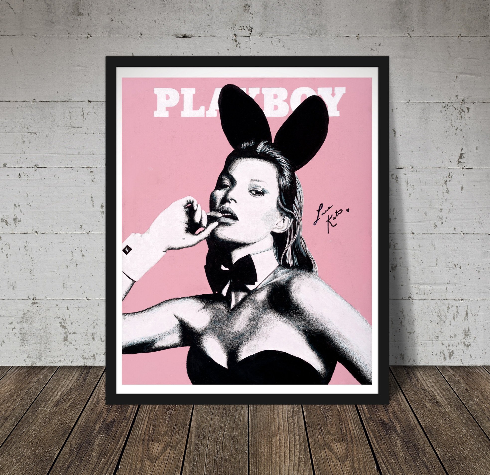 Ian Salmon Art - Kate Moss Playboy limited edition print - Supermodel Pop Pink Wall Artwork Decor poster gift